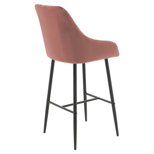 Bar Stool Patrin metal black legs - velvet rotten apple color - Image 2
