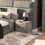 Nightstand Olympus Складиште™ with 2 drawers in antique anthracite colour 47.5x40.5x40.5 - Image 2