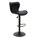 Bar stool Coozy Складиште™ adjustable height black matte metal with PU in black