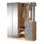Entrance unit Doorse Складиште™ melamine dark grey-sonoma 147.5x35x180cm