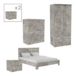 Student bedroom furniture package OLYMPUS A Складиште™ set of 5 pieces in antique anthracite shade