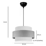 Ceiling light Fozy Складиште™ fabric in cream-Jute color D30x22cm - Image 2