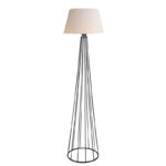 Floor lamp Firdo II Складиште™ E27 fabric cream -metal black Φ38x121cm