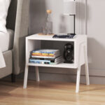 Taffa Складиште™ bedside table with white metal legs in white shade 49x35x49cm - Image 2