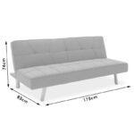 3 seater sofa-bed Travis Складиште™ with fabric in light blue color 175x83x74cm - Image 7