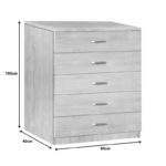 Gioko Складиште™ chest of drawers with 5 drawers in walnut shade 80x40x100cm - Image 4