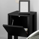 Nightstand Ema Складиште™ melamine in black color 30x30x55cm - Image 4