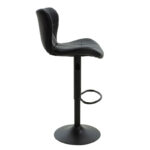 Bar stool Coozy Складиште™ adjustable height black matte metal with PU in black - Image 3