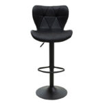 Bar stool Coozy Складиште™ adjustable height black matte metal with PU in black - Image 4