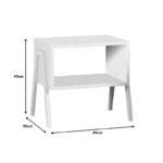 Taffa Складиште™ bedside table with white metal legs in white shade 49x35x49cm - Image 4