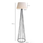 Floor lamp Firdo II Складиште™ E27 fabric cream -metal black Φ38x121cm - Image 3
