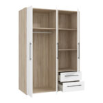 Wardrobe Razol Складиште™ 3 doors white-sonoma melamine 144.5x59x200cm - Image 4