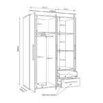 Wardrobe Razol Складиште™ 3 doors white-sonoma melamine 144.5x59x200cm - Image 5