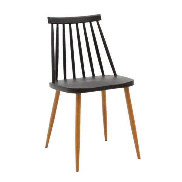 Aurora-Natali Складиште™ dining table set of 5 pp-mdf in black-natural color 120x80x76cm - Image 2