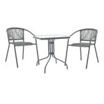 Watson-Lindaria Складиште™ dining table anthracite metal-glass 70x70x70cm