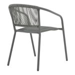 Watson-Lindaria Складиште™ dining table anthracite metal-glass 70x70x70cm - Image 3
