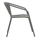 Watson-Lindaria Складиште™ dining table anthracite metal-glass 70x70x70cm - Image 4