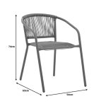 Watson-Lindaria Складиште™ dining table anthracite metal-glass 70x70x70cm - Image 8