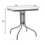 Watson-Lindaria Складиште™ dining table anthracite metal-glass 70x70x70cm - Image 9
