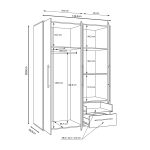 Wardrobe Razol Складиште™ 3 doors white-sonoma melamine 144.5x59x200cm - Image 6
