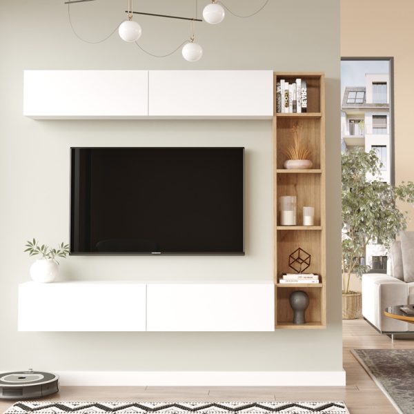 Compo living room set wall-mounted Складиште™ in natural-white shade 169.10x25,8x143.5cm - Image 2