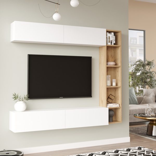 Compo living room set wall-mounted Складиште™ in natural-white shade 169.10x25,8x143.5cm - Image 1