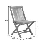 Foldable Banou chair Складиште™ teak wood and pe rope in black shade 52.5x56x89cm - Image 2