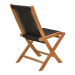 Foldable Banou chair Складиште™ teak wood and pe rope in black shade 52.5x56x89cm - Image 3