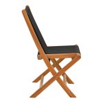 Foldable Banou chair Складиште™ teak wood and pe rope in black shade 52.5x56x89cm - Image 4