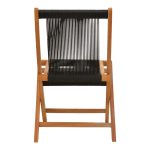 Foldable Banou chair Складиште™ teak wood and pe rope in black shade 52.5x56x89cm - Image 6