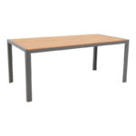 Dining table Nares-Clutch set of 7 Складиште™ anthracite aluminum and plywood in natural shade 180x90x72.5cm - Image 2