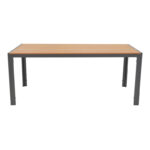 Dining table Nares-Clutch set of 7 Складиште™ anthracite aluminum and plywood in natural shade 180x90x72.5cm - Image 3