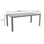 Dining table Nares-Clutch set of 7 Складиште™ anthracite aluminum and plywood in natural shade 180x90x72.5cm - Image 9