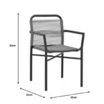 Dining table Nares-Clutch set of 7 Складиште™ anthracite aluminum and plywood in natural shade 180x90x72.5cm - Image 10